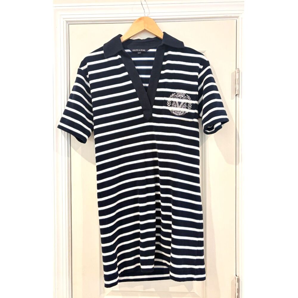 Veronica Beard Terrence Striped Cotton Blend T-Shirt Dress Size XS - Picture 4 of 6
